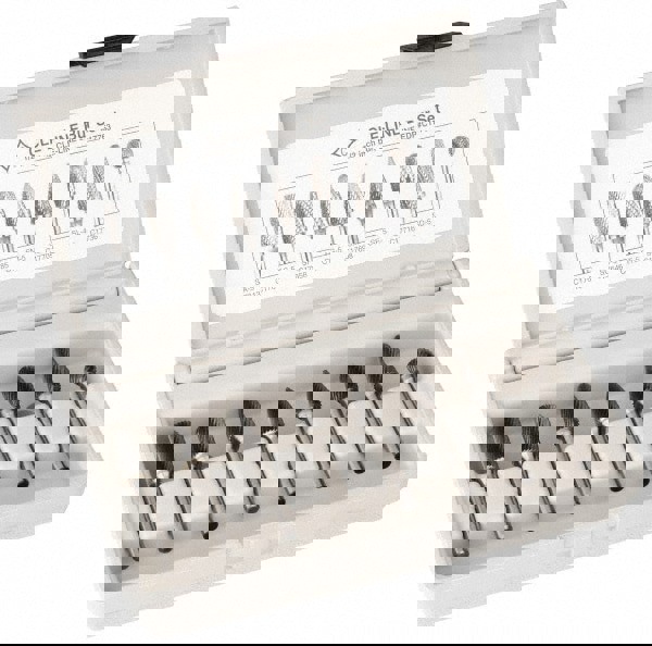 8 Pc Single Cut Burr Set with Ball, Cone, Cylinder, Cylinder Ball End, Egg, Pointed Cone, Pointed Tree, Round Tree